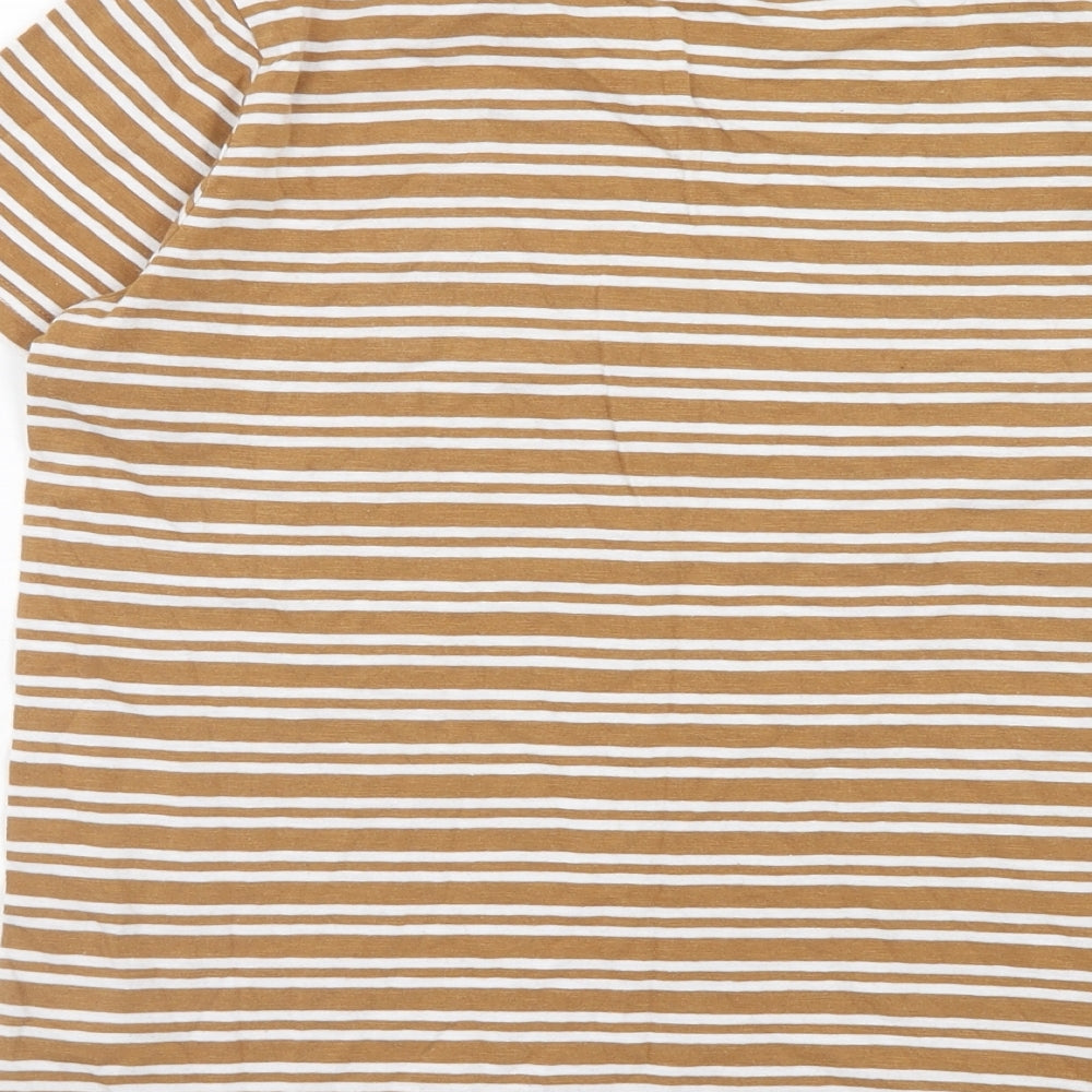George Boys Multicoloured Striped Cotton Basic T-Shirt Size 13-14 Years Round Neck Pullover