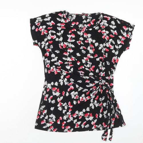 DAVID EMANUEL Womens Multicoloured Floral Viscose Basic Blouse Size 12 Round Neck