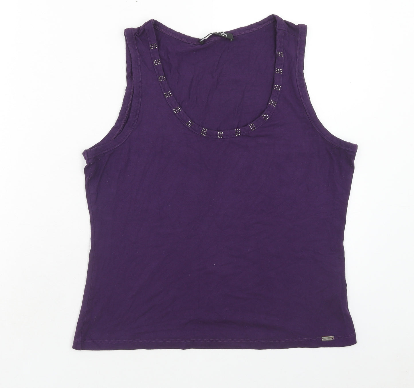 Betty Barclay Womens Purple Viscose Basic Tank Size 14 Scoop Neck