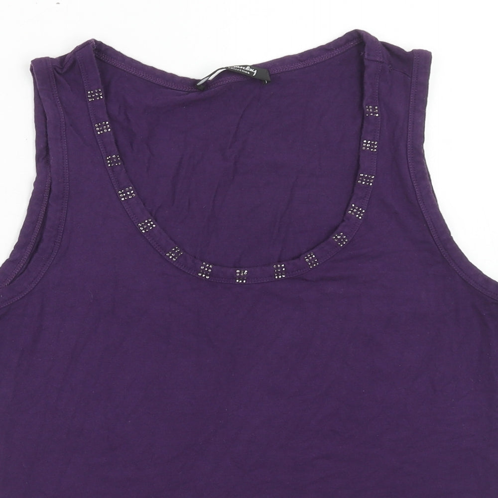 Betty Barclay Womens Purple Viscose Basic Tank Size 14 Scoop Neck