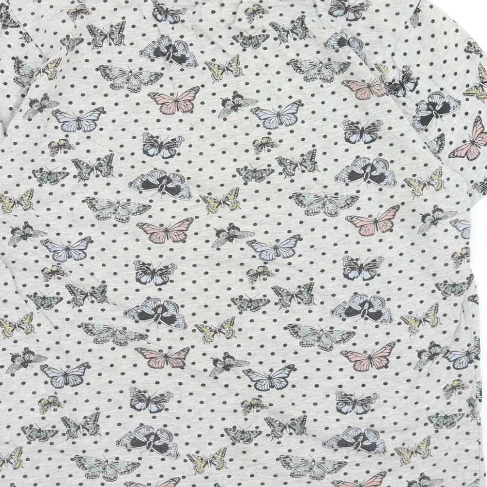 Primark Womens Multicoloured Polka Dot Cotton Basic T-Shirt Size L Round Neck - Butterfly