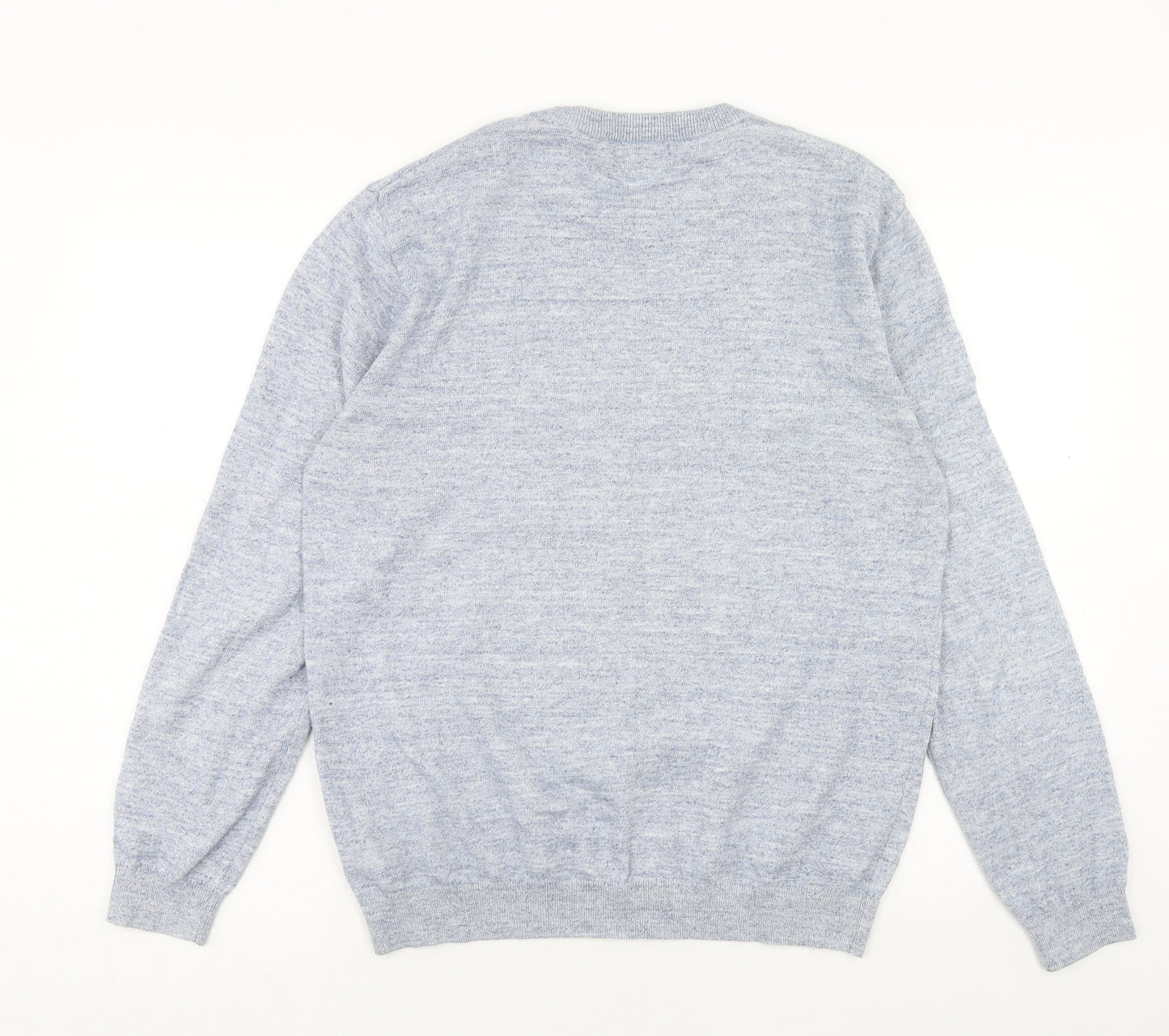 NEXT Mens Blue Round Neck Cotton Pullover Jumper Size L