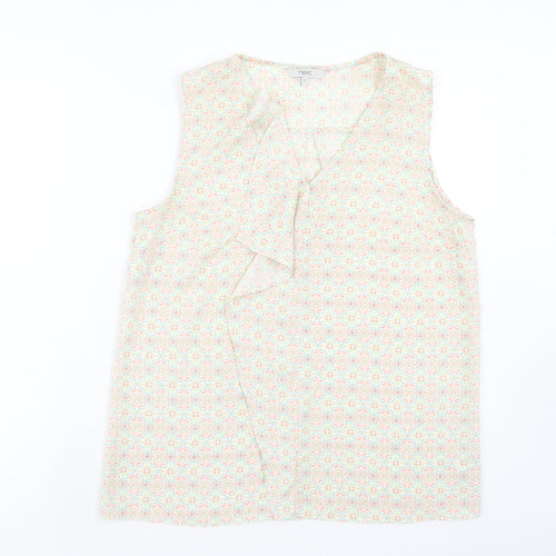NEXT Womens Multicoloured Geometric Polyester Basic Blouse Size 12 V-Neck