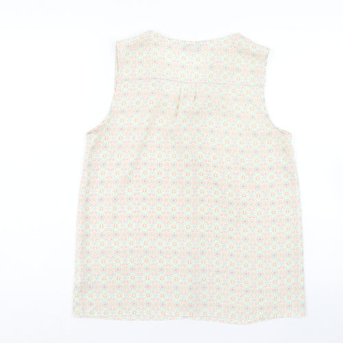 NEXT Womens Multicoloured Geometric Polyester Basic Blouse Size 12 V-Neck