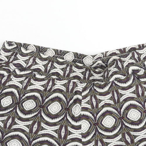H&M Womens Multicoloured Geometric Viscose Cut-Off Shorts Size XS Regular Pull On