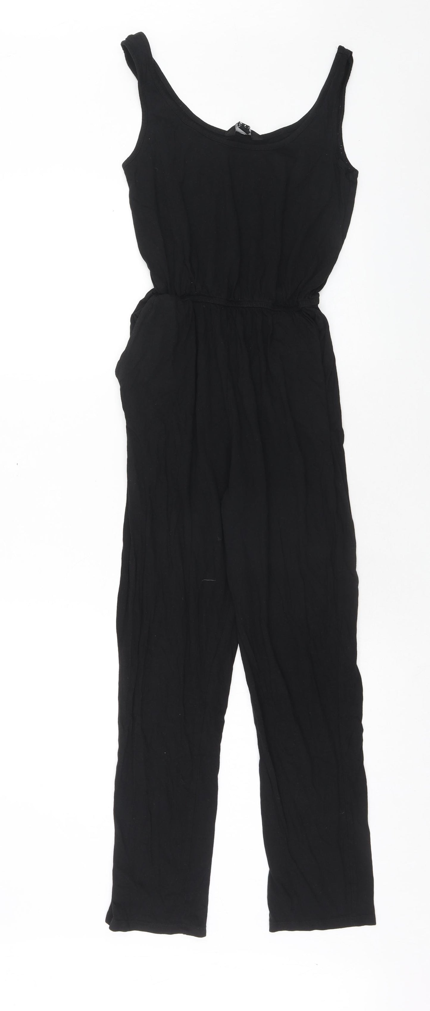 New Look Womens Black Viscose Jumpsuit One-Piece Size 8 Pullover