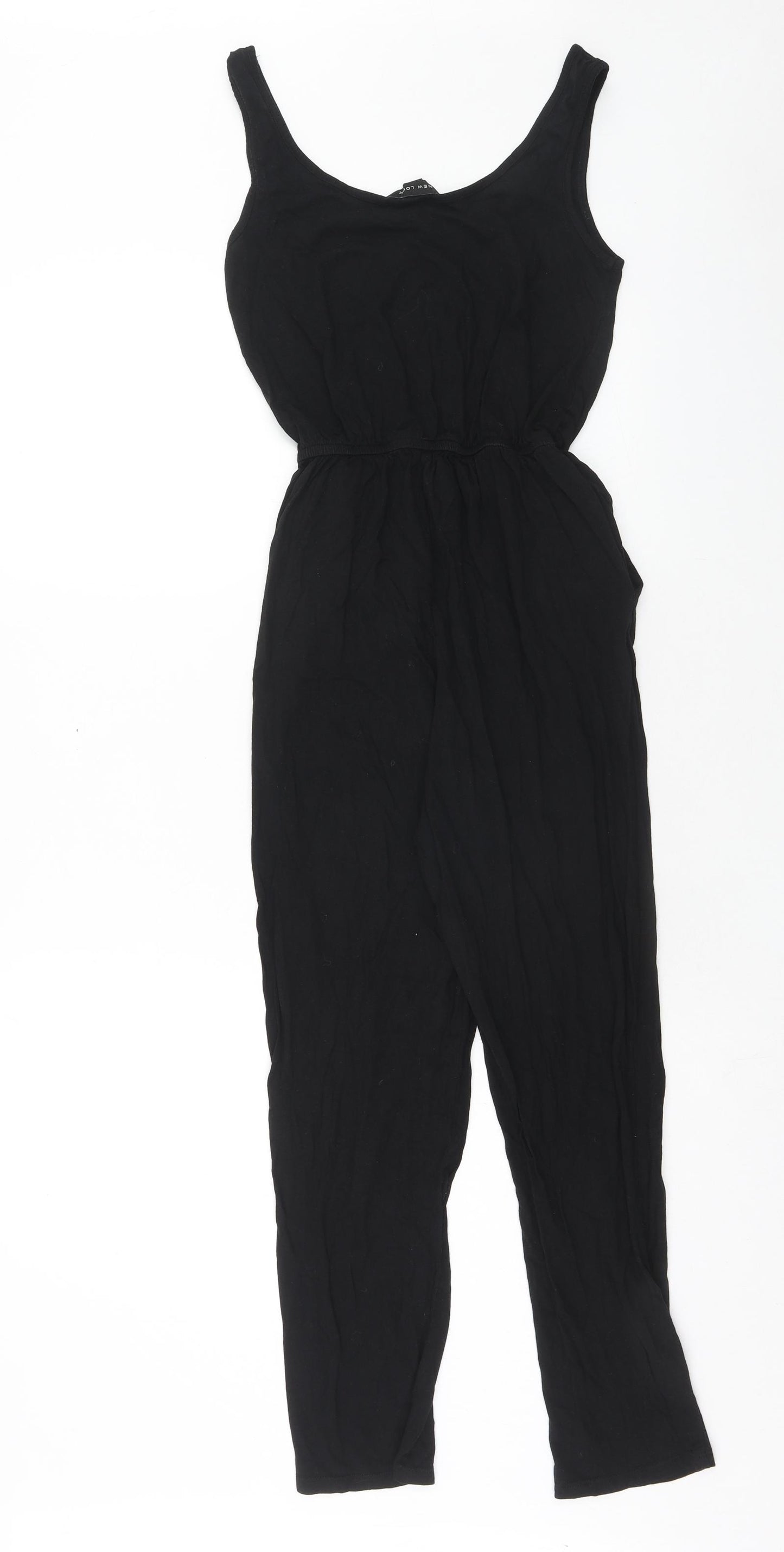 New Look Womens Black Viscose Jumpsuit One-Piece Size 8 Pullover