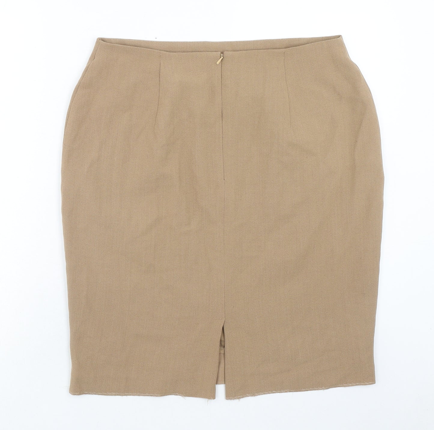 Wallis Womens Brown Wool Straight & Pencil Skirt Size 16 Zip