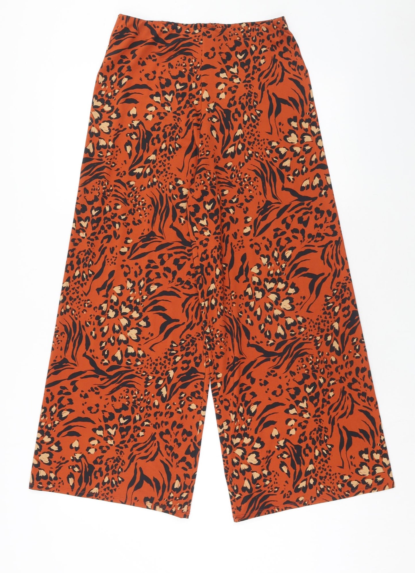 Dorothy Perkins Womens Orange Geometric Polyester Trousers Size 8 Regular