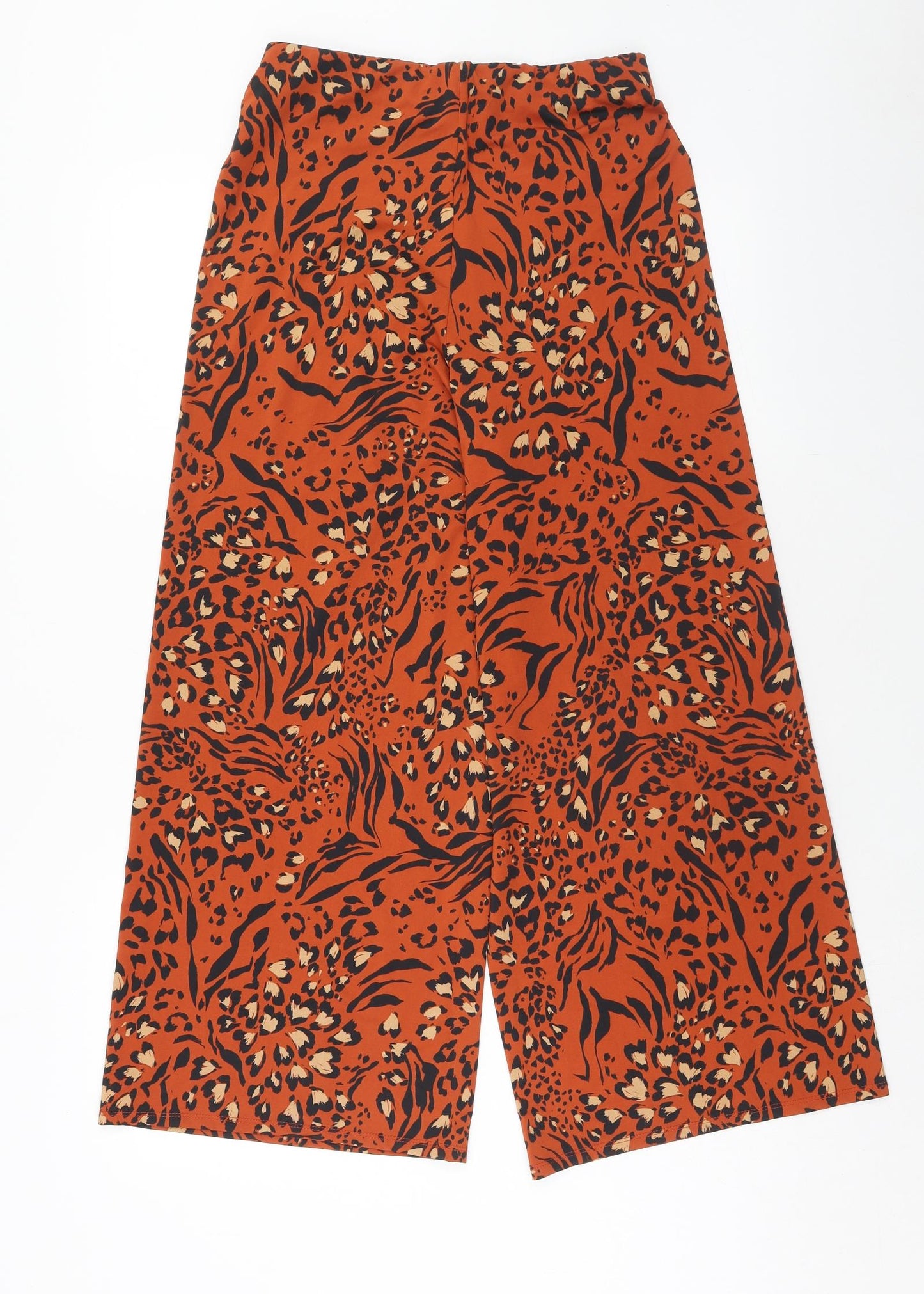 Dorothy Perkins Womens Orange Geometric Polyester Trousers Size 8 Regular