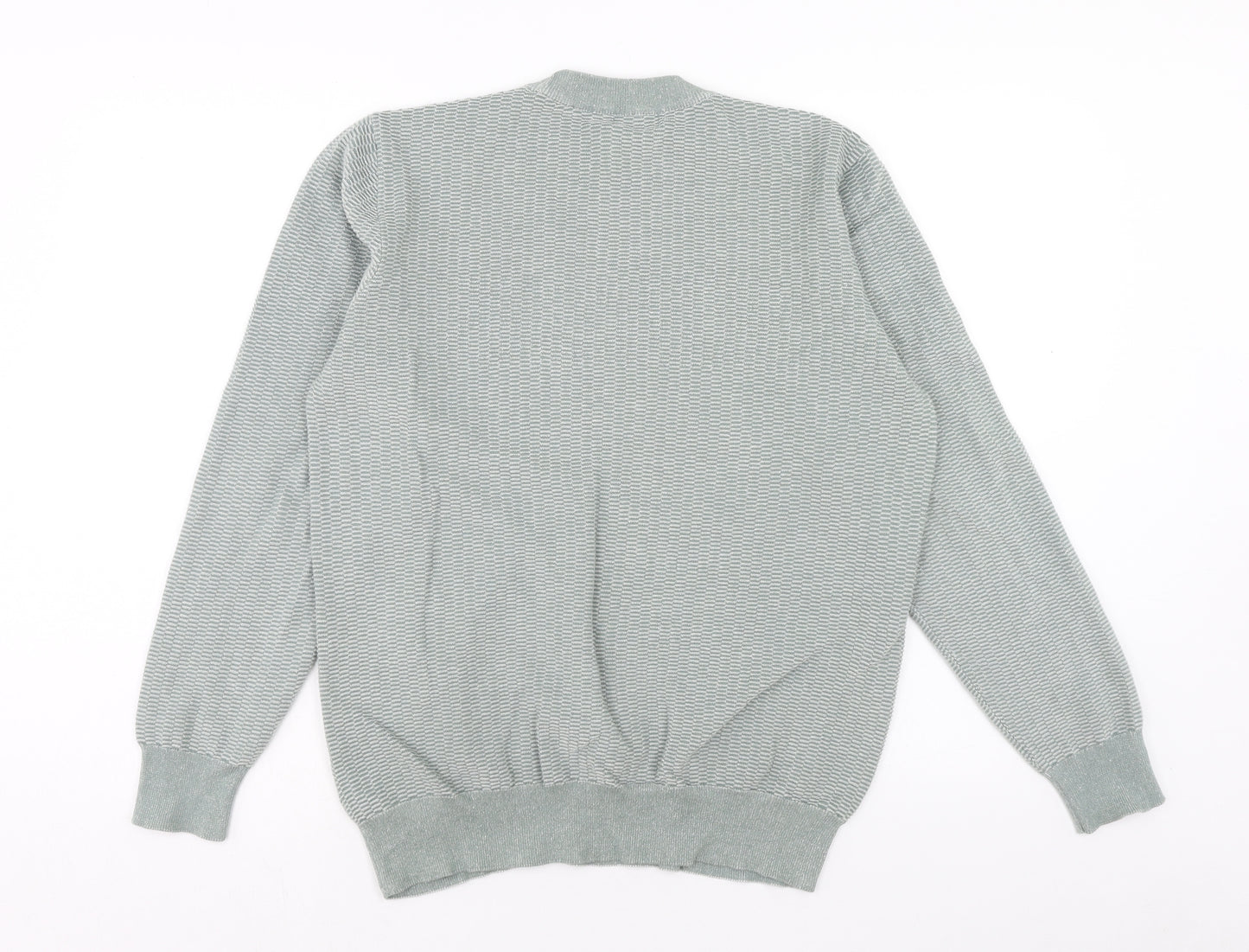George Mens Green Round Neck Cotton Pullover Jumper Size L
