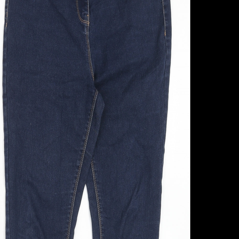 Papaya Womens Blue Cotton Skinny Jeans Size 12 Regular Button