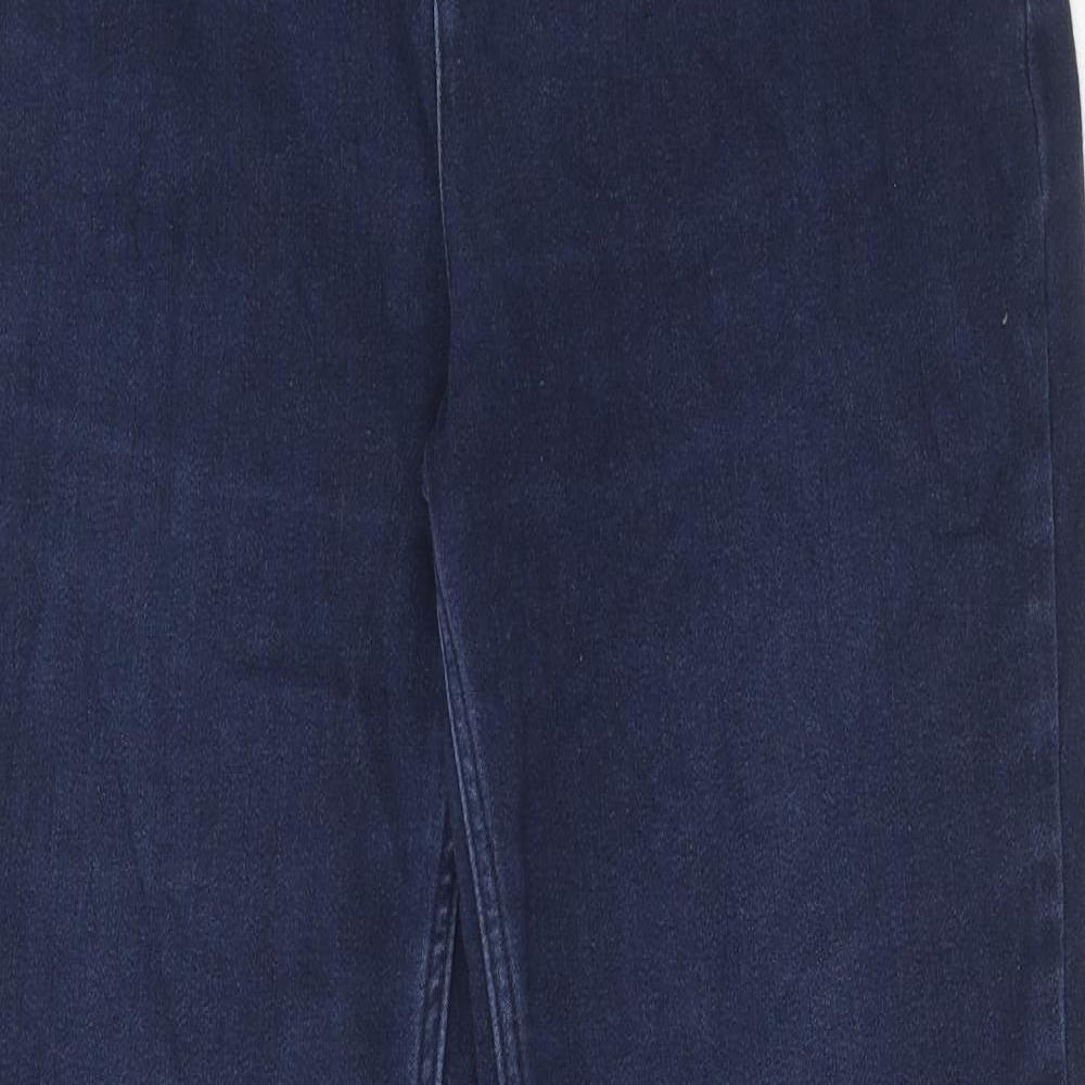 Per Una Womens Blue Cotton Straight Jeans Size 32 in L30 in Regular Button