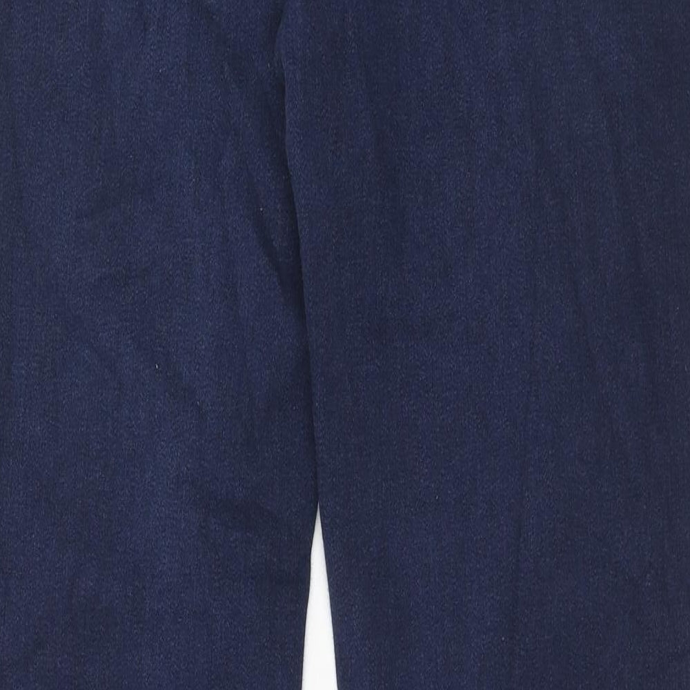 Per Una Womens Blue Cotton Straight Jeans Size 32 in L30 in Regular Button