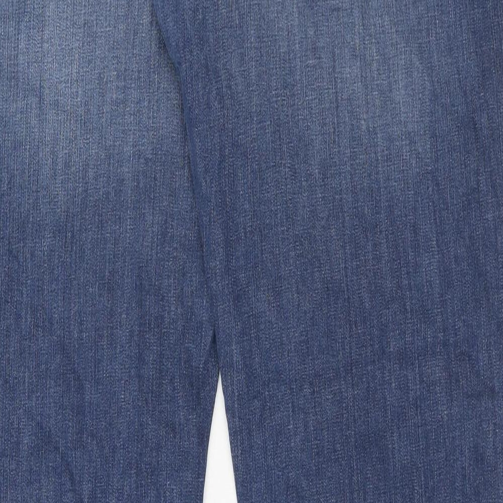 HUGO BOSS Mens Blue Cotton Straight Jeans Size 35 in L32 in Regular Button