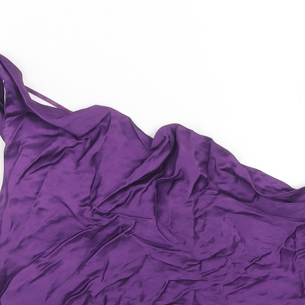 Zara Womens Purple Viscose Cropped Tank Size M One Shoulder