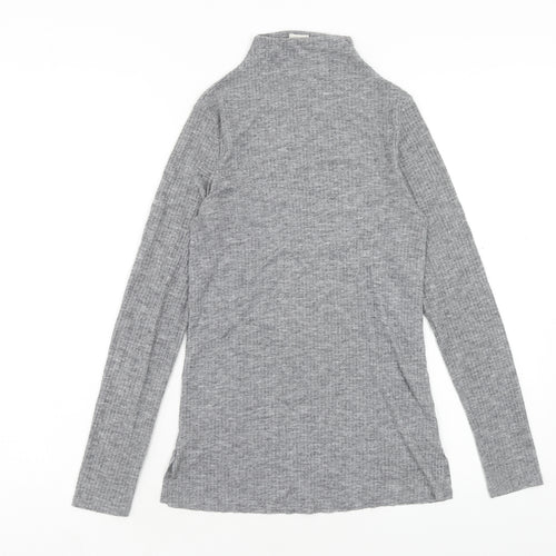 River Island Womens Grey Mock Neck Polyester Pullover Jumper Size 8