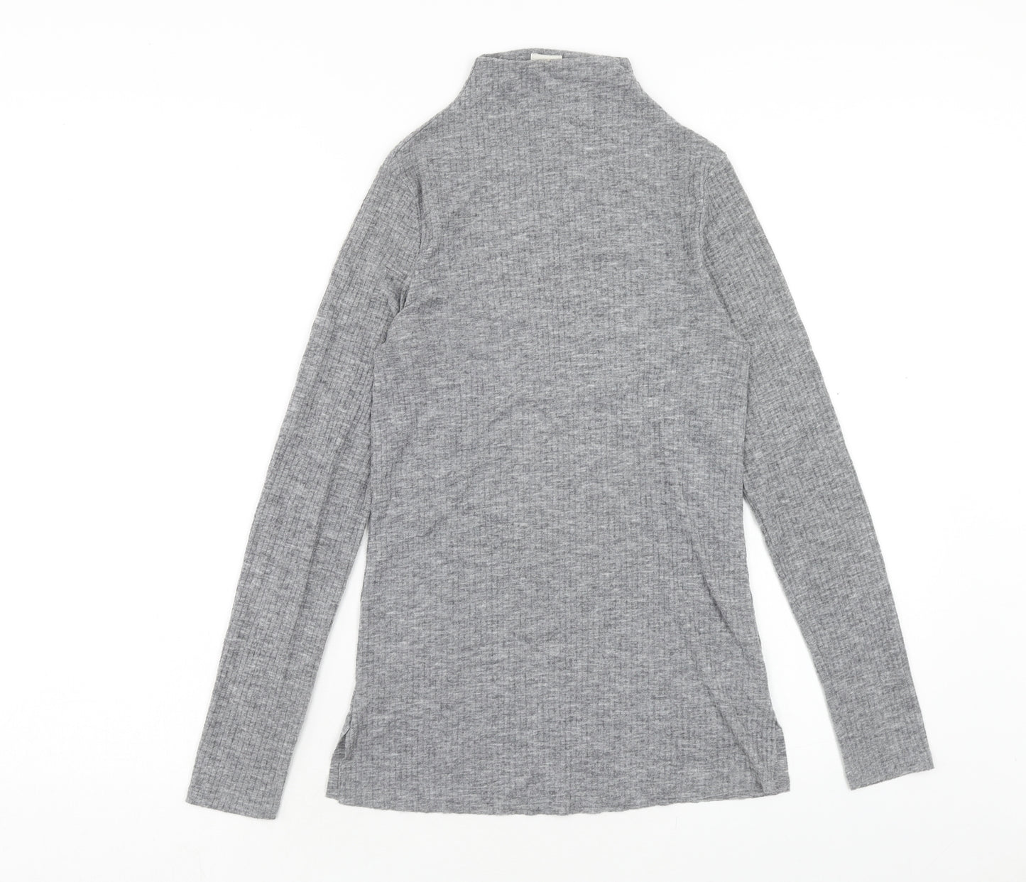 River Island Womens Grey Mock Neck Polyester Pullover Jumper Size 8