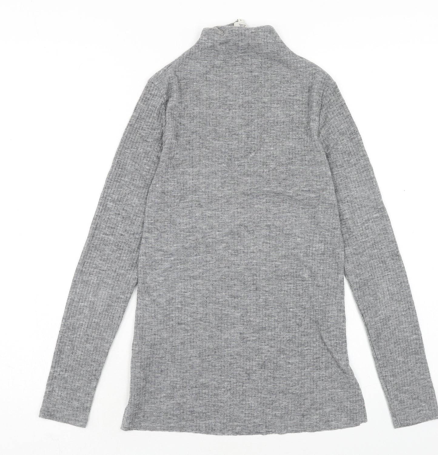 River Island Womens Grey Mock Neck Polyester Pullover Jumper Size 8