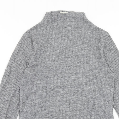 River Island Womens Grey Mock Neck Polyester Pullover Jumper Size 8