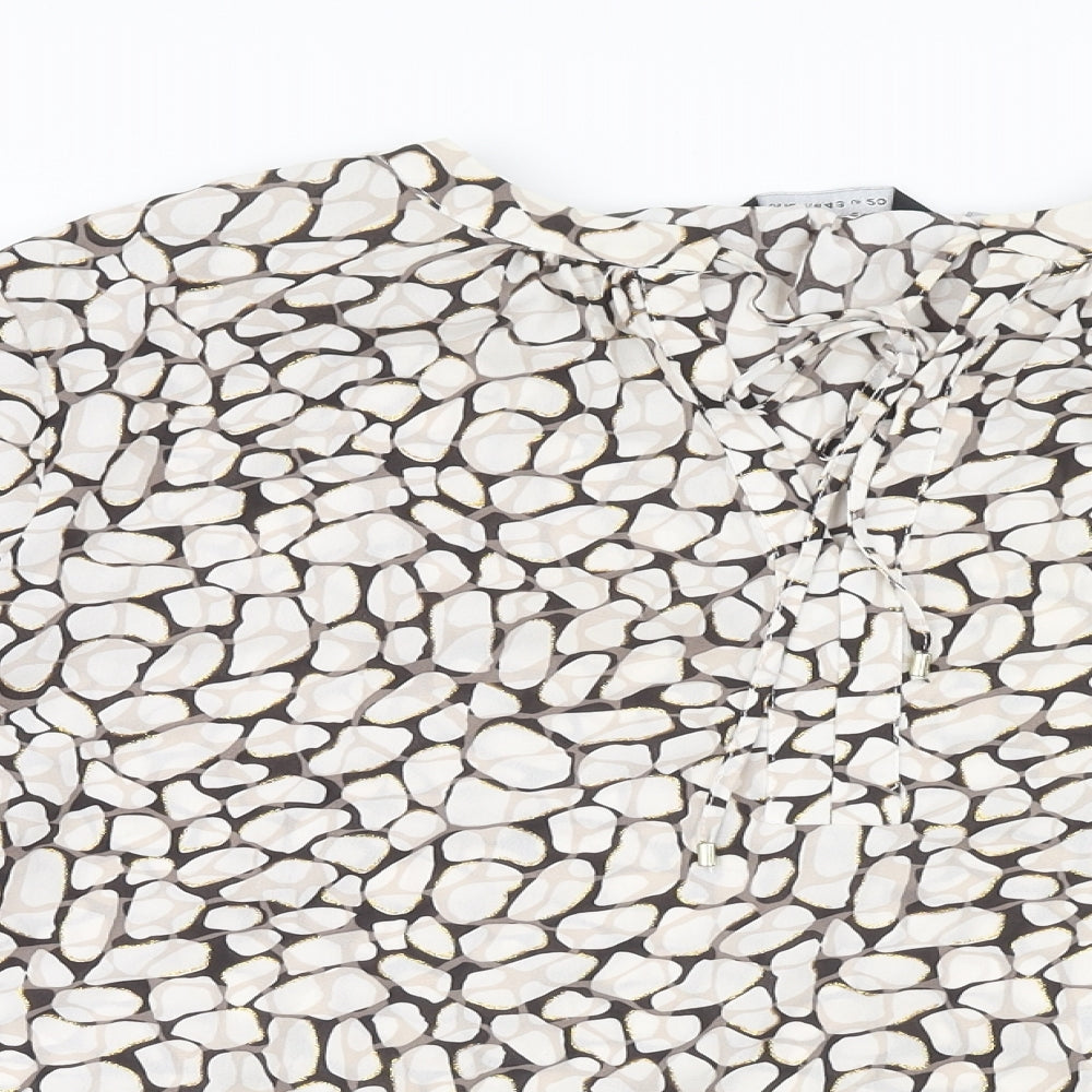 Dorothy Perkins Womens Multicoloured Geometric Polyester Basic Blouse Size 12 V-Neck