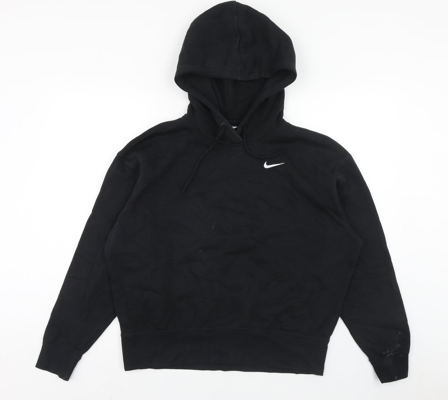 Nike Mens Black Cotton Pullover Hoodie Size S