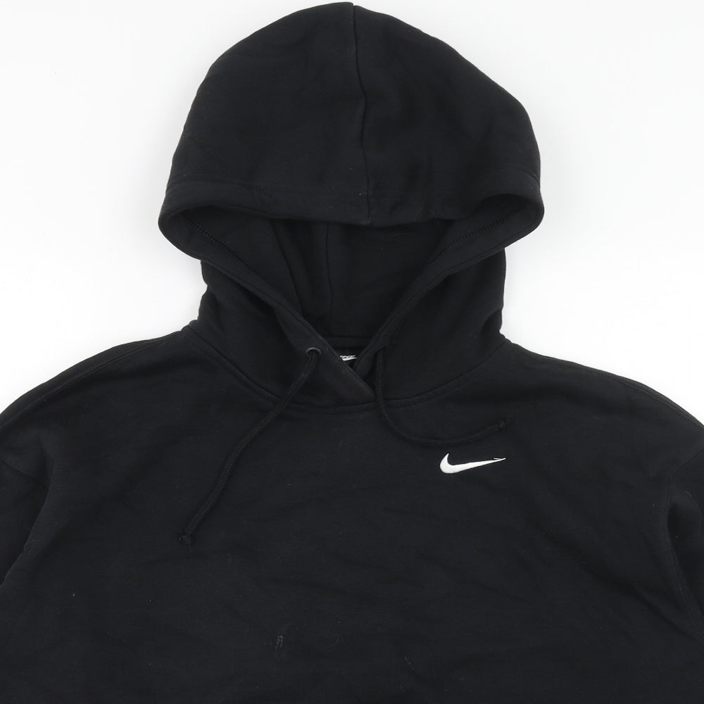 Nike Mens Black Cotton Pullover Hoodie Size S