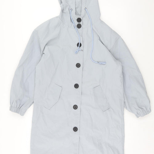 Paris Design Womens Blue Overcoat Coat Size M Button