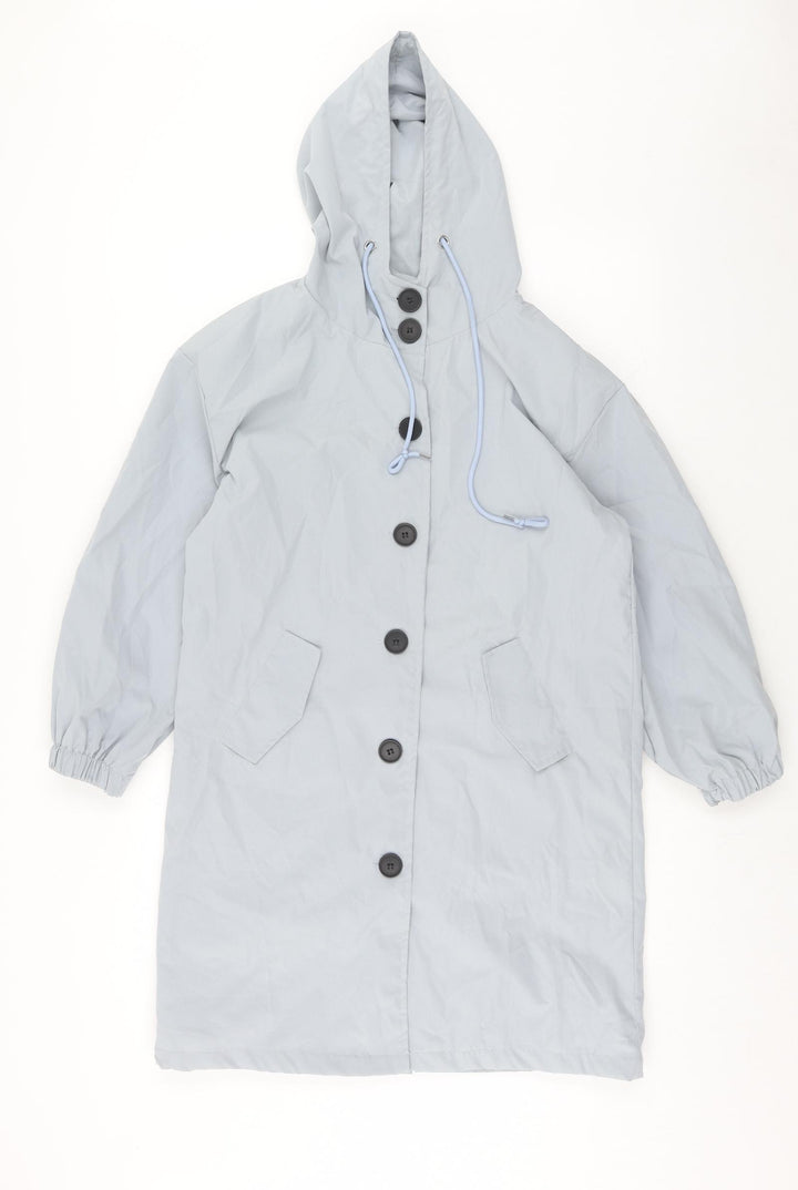 Paris Design Womens Blue Overcoat Coat Size M Button