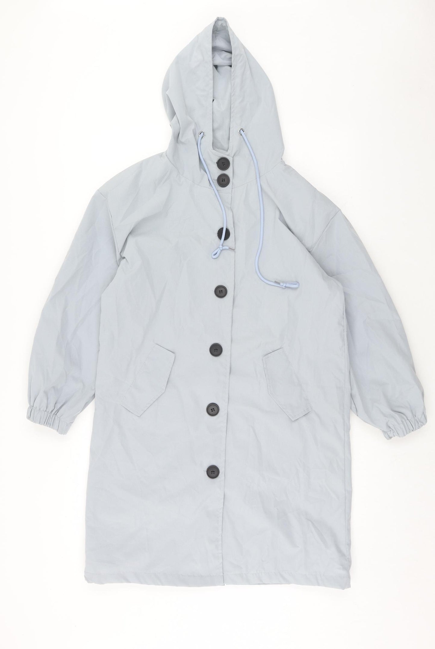 Paris Design Womens Blue Overcoat Coat Size M Button