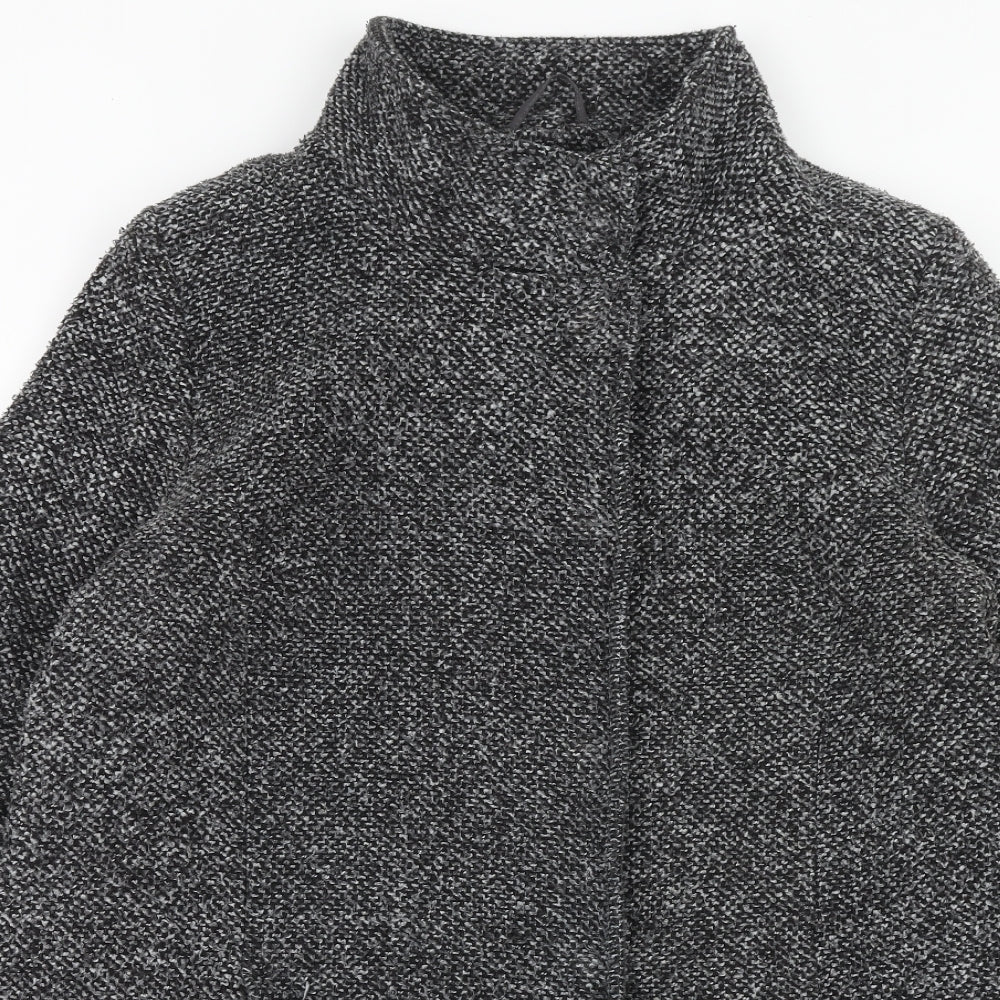 Debenhams Womens Grey Overcoat Coat Size 16 Button