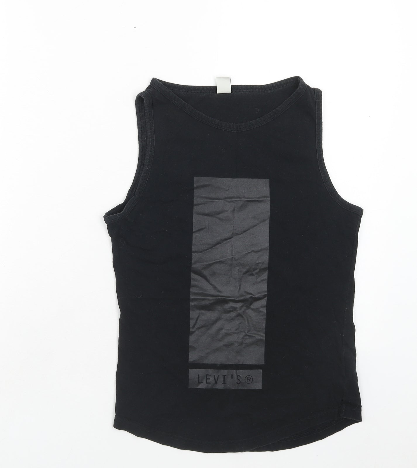 Signature by Levi Strauss & Co. Boys Black Cotton Basic Tank Size M Round Neck Pullover