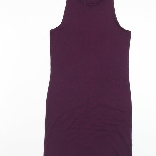 H&M Womens Purple Polyester Tank Dress Size S Round Neck Pullover
