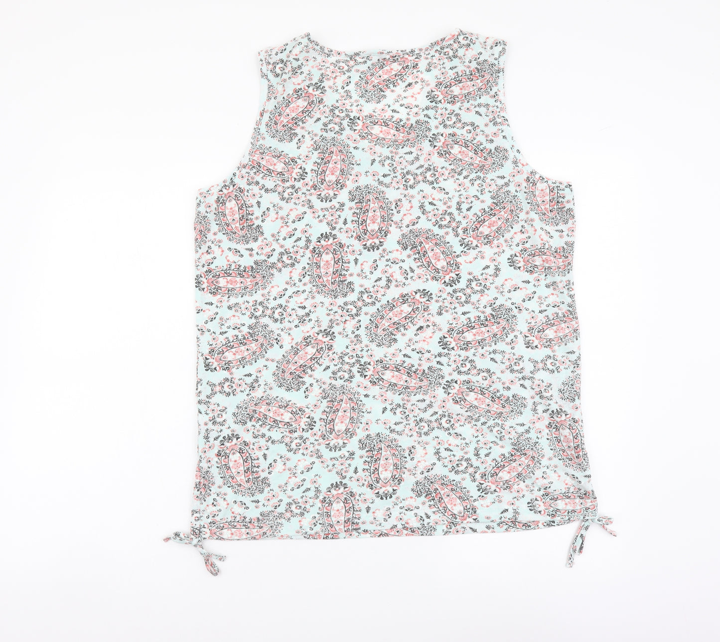 M&Co Womens Multicoloured Geometric Polyester Basic Tank Size 16 V-Neck