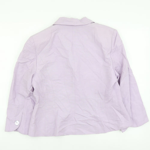 Monsoon Womens Purple Viscose Jacket Suit Jacket Size 14