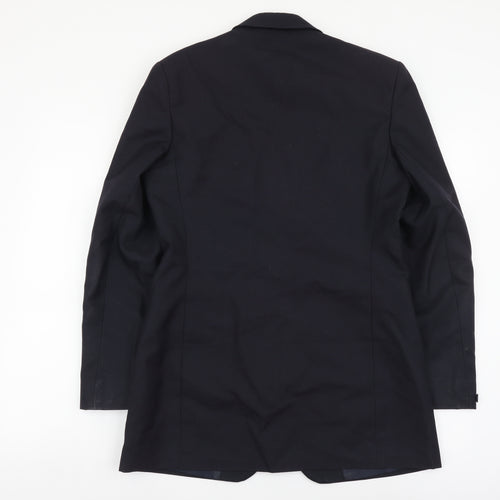 Perry Clothes Mens Blue Polyester Jacket Blazer Size S