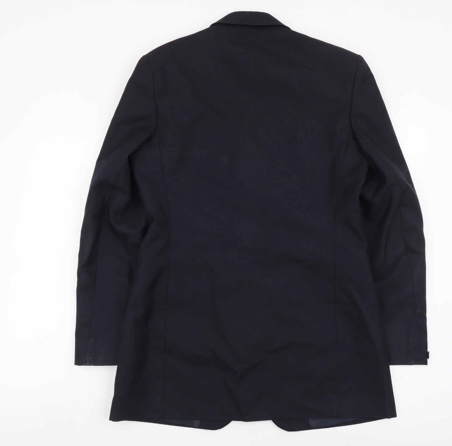 Perry Clothes Mens Blue Polyester Jacket Blazer Size S