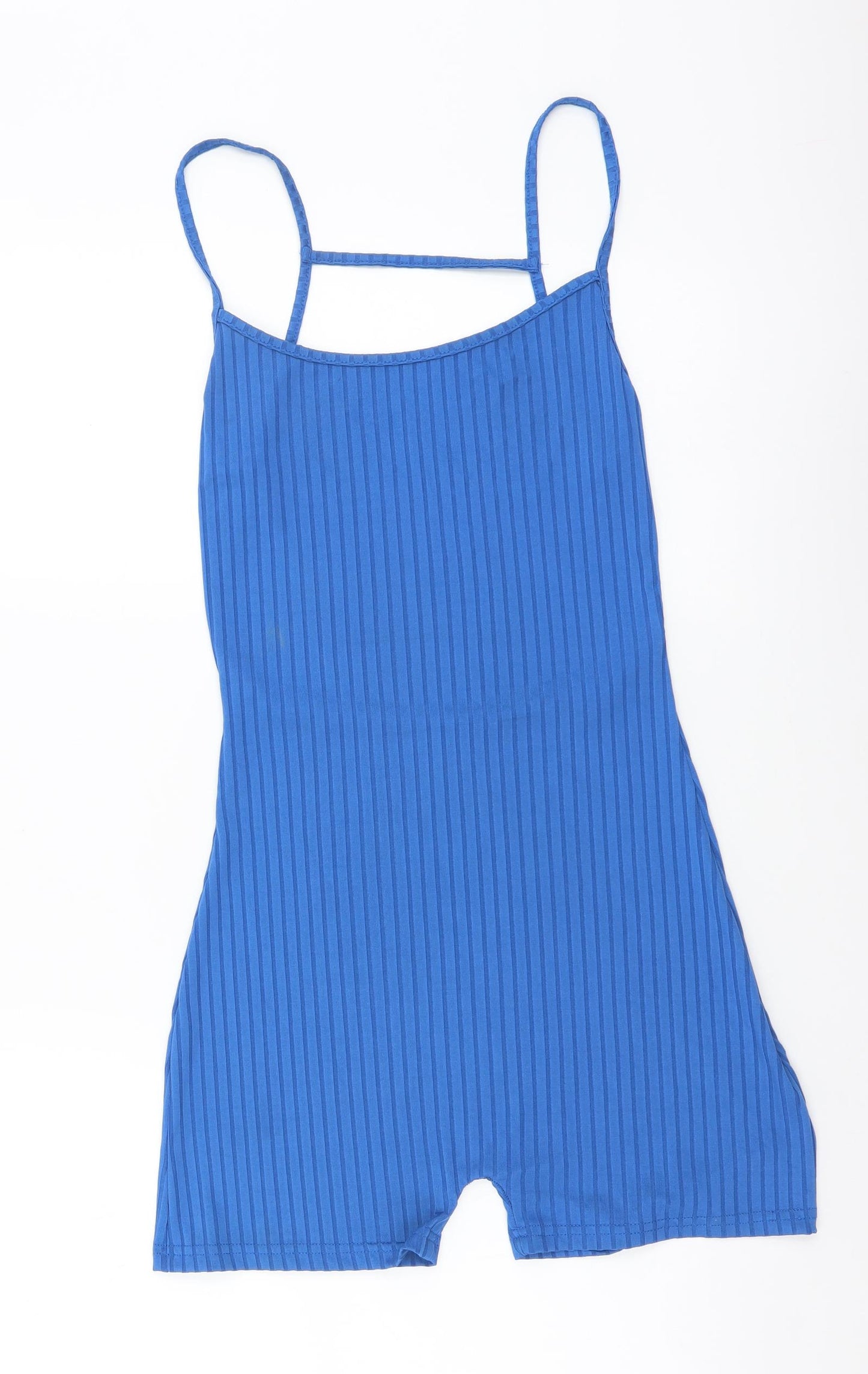 SheIn Womens Blue Polyester Playsuit One-Piece Size S Pullover