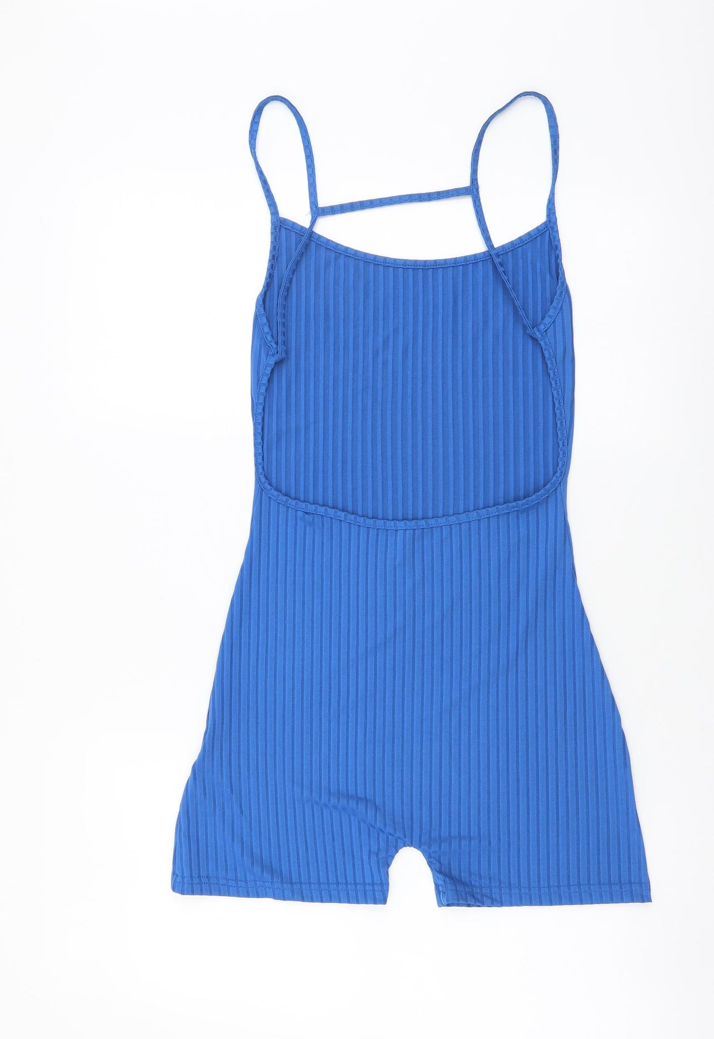 SheIn Womens Blue Polyester Playsuit One-Piece Size S Pullover