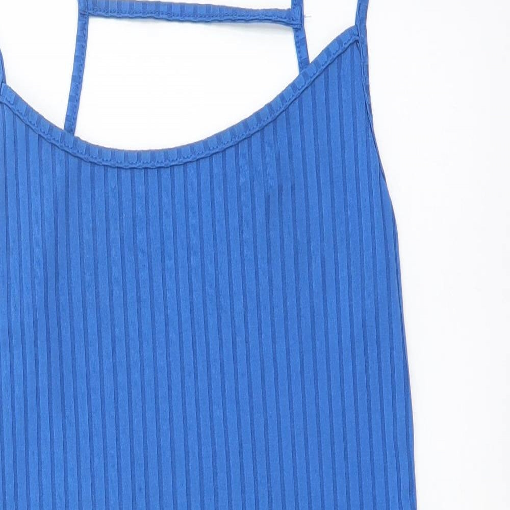 SheIn Womens Blue Polyester Playsuit One-Piece Size S Pullover