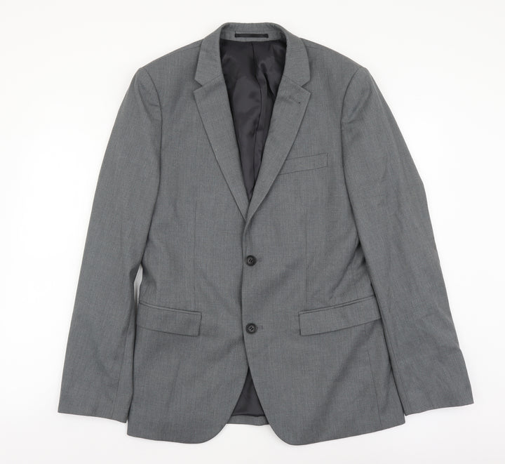 Topman Mens Grey Polyester Jacket Blazer Size M
