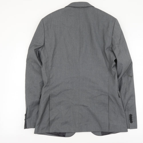 Topman Mens Grey Polyester Jacket Blazer Size M