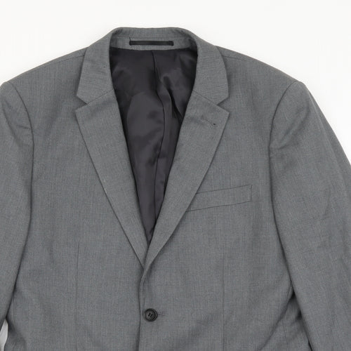 Topman Mens Grey Polyester Jacket Blazer Size M