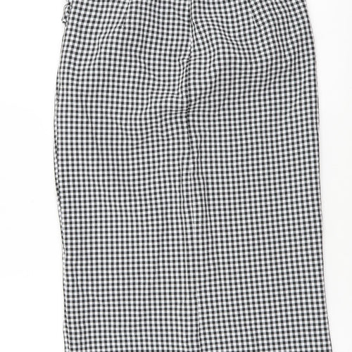 Mango Womens Black Check Polyester Straight & Pencil Skirt Size XS Zip