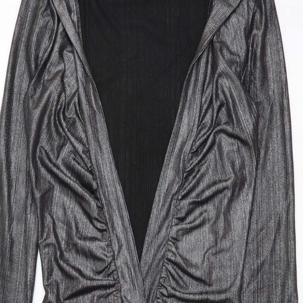 PRETTYLITTLETHING Womens Silver Polyester Mini Size S Collared Pullover