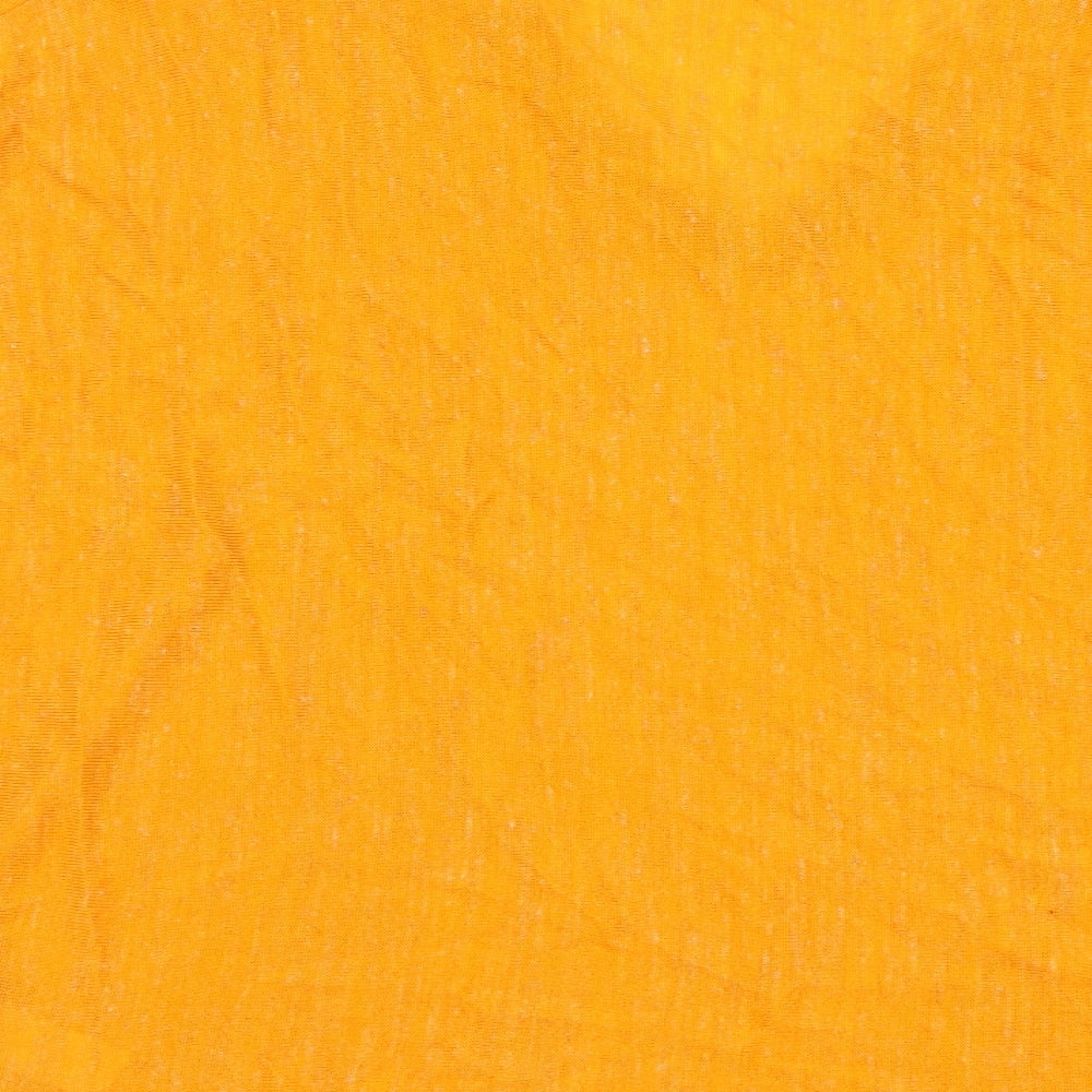 Monsoon Womens Orange Acrylic Basic T-Shirt Size M V-Neck