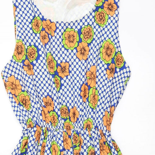 Shikka Womens Multicoloured Floral Polyester Fit & Flare Size M Boat Neck Zip