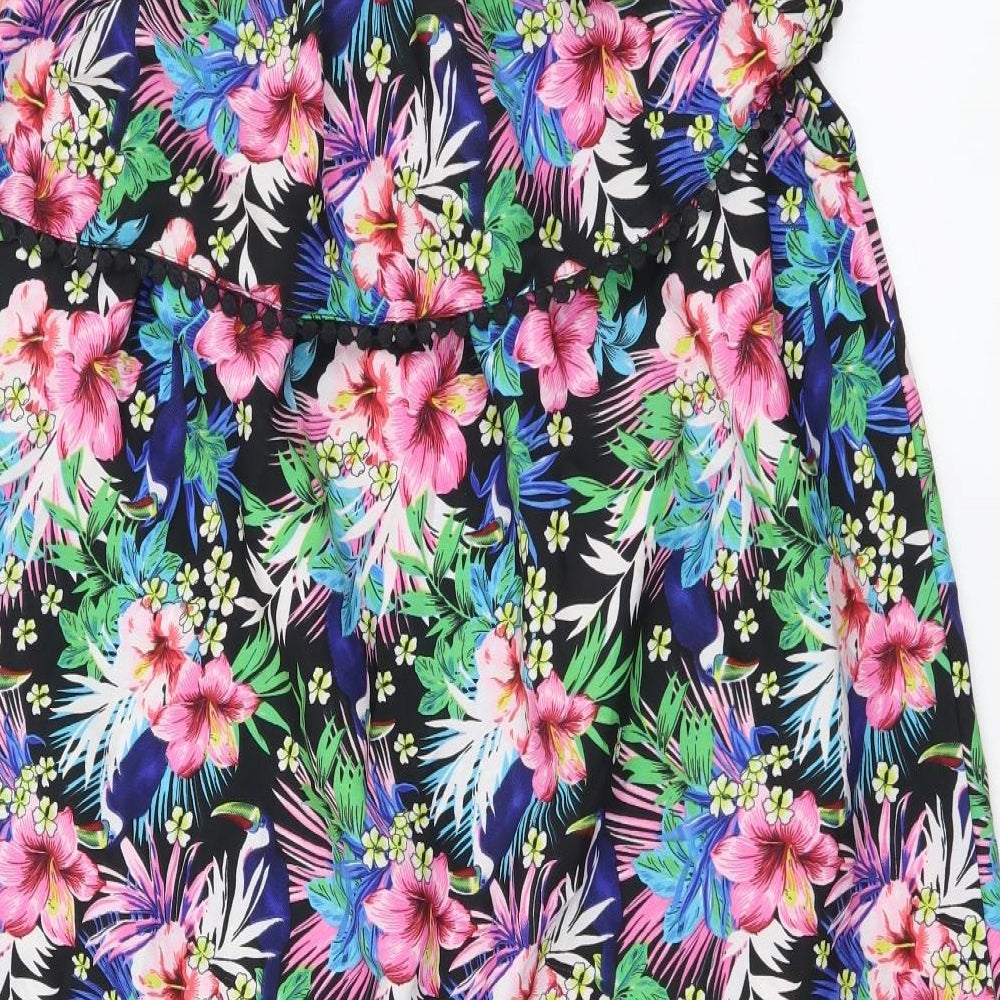 Primark Womens Multicoloured Floral Polyester Shift Size XL Off the Shoulder Pullover