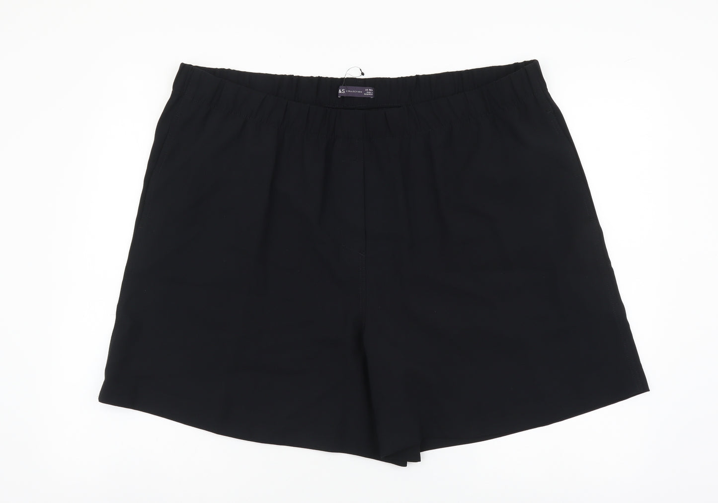Marks and Spencer Womens Black Polyester Culotte Shorts Size 22 L6 in Regular