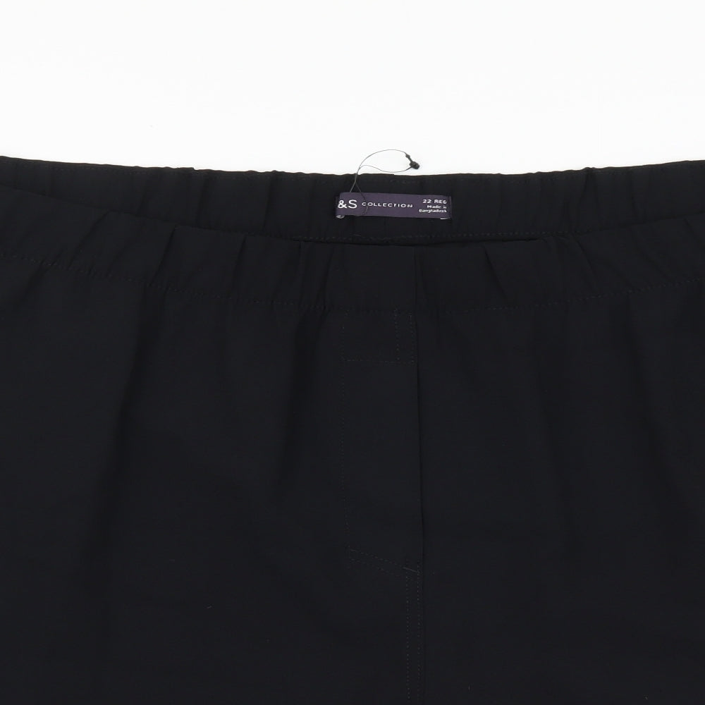Marks and Spencer Womens Black Polyester Culotte Shorts Size 22 L6 in Regular